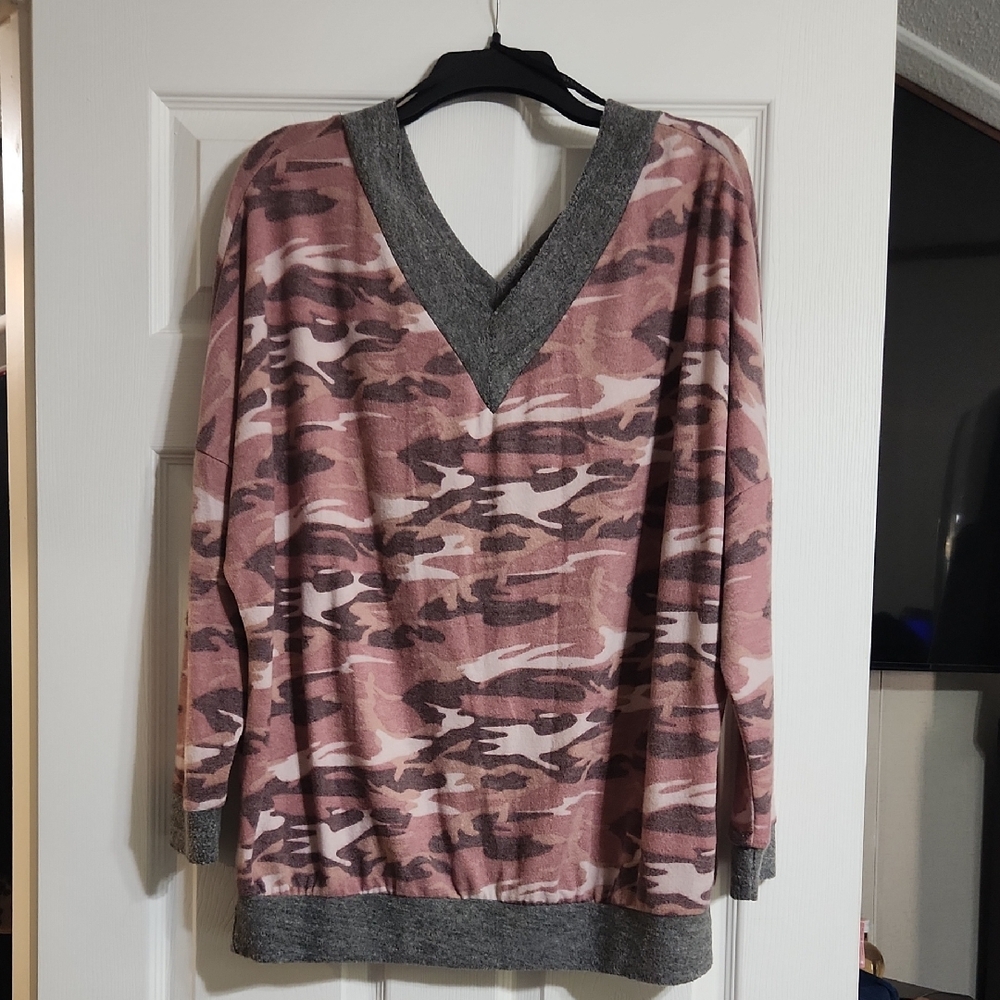 Camouflage V-Neck Sweater